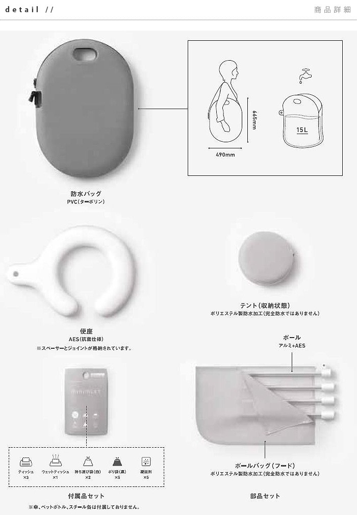 防災グッズ 簡易トイレ minimLET ミニムレット : セキスイデザイン 