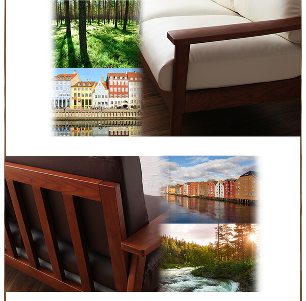 完動品 木肘デザインソファ 天然木シンプルデザイン木肘ソファ 2P 【KU8389523857】(30672円)