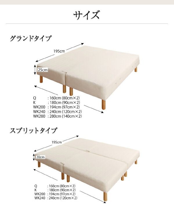 日本製ポケットコイルマットレスベッド 専用別売品(キャスター付き