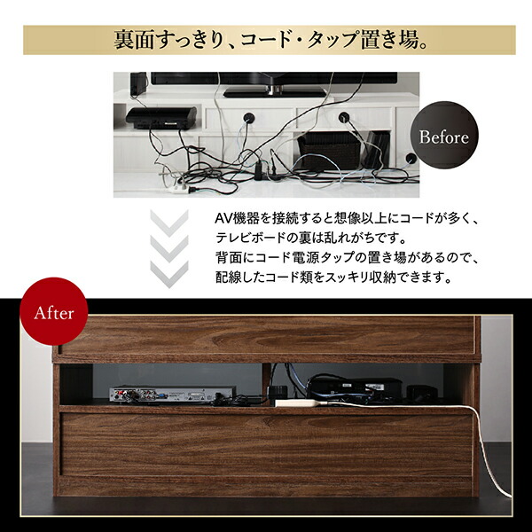テレビ台+キャビネット 180×45×115cm 壁面用 引き出し収納タイプ 木扉2