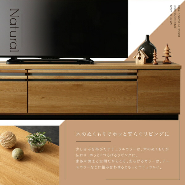 テレビ台 180×42×38cm 壁面用 扉・引き出し収納タイプ 日本製 ホワイト