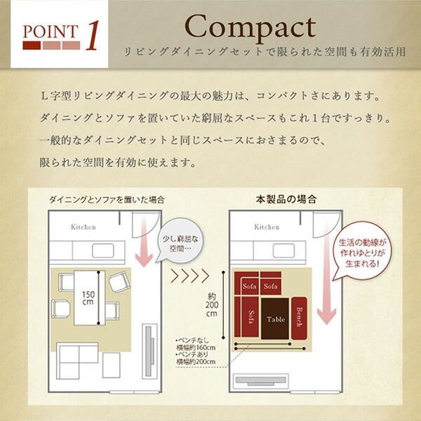 ベンチ ダイニング 座り心地にこだわったポケットコイルリビング