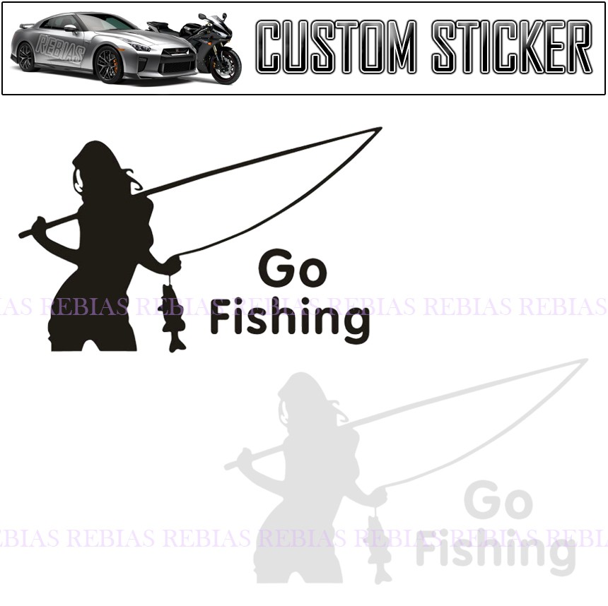 新素材新作フィッシングガール ステッカー 釣り人 車 大漁 魚 sticker