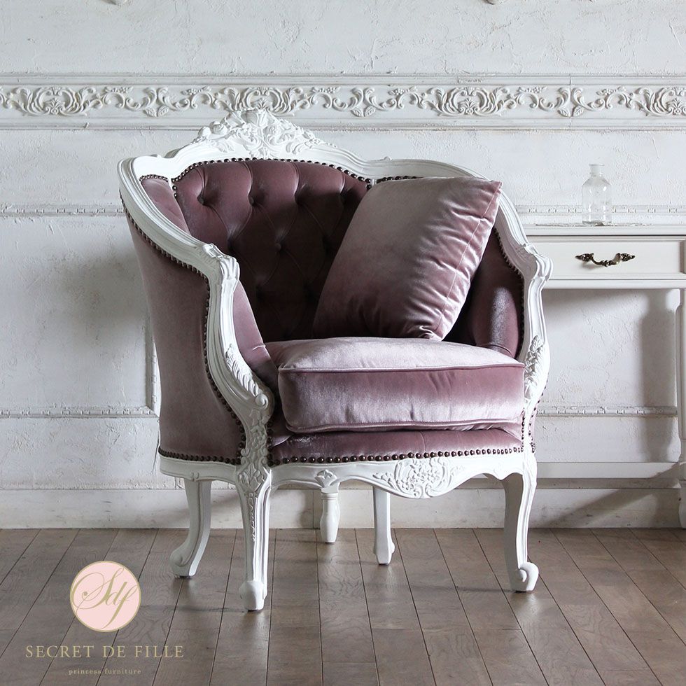 イタリアン ソファ 1人掛け アンティーク ロココ 姫系 猫脚 PUレザー