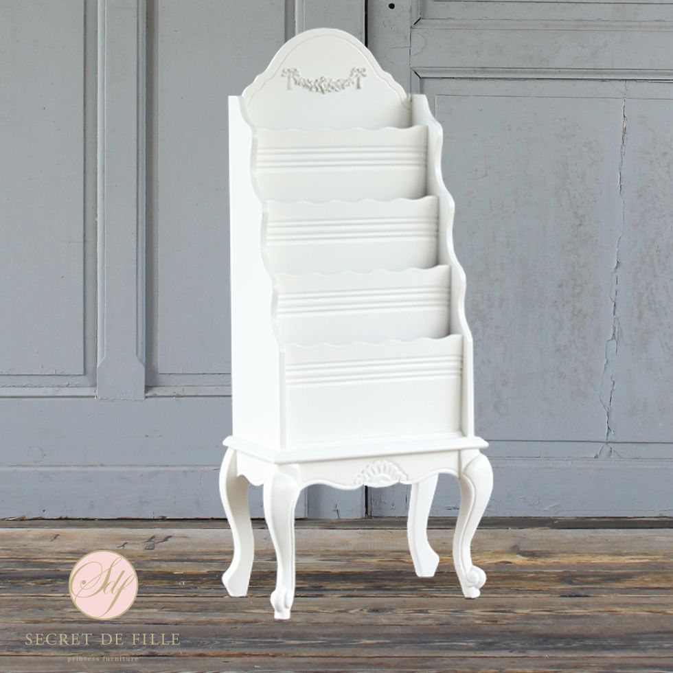 マガジンラック アンティーク 収納 本棚 姫系 マガジンスタンド ロココ