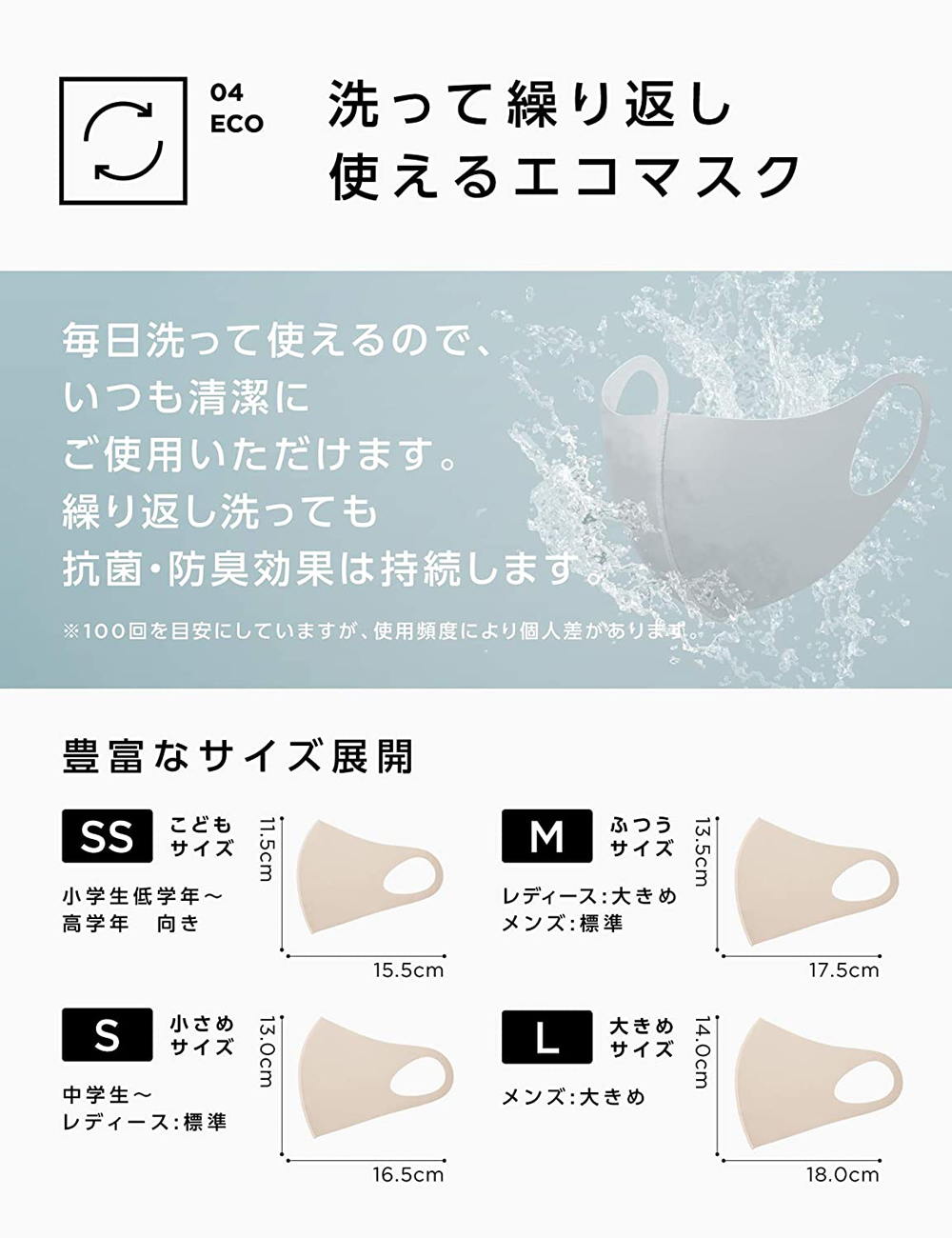 マスク 洗える しっとり抗菌  10枚入 冷感 日本製 ウレタンマスク 子供 小さめ 大きめ 立体マスク スポーツマスク  UVカット 3d｜secret-store｜17