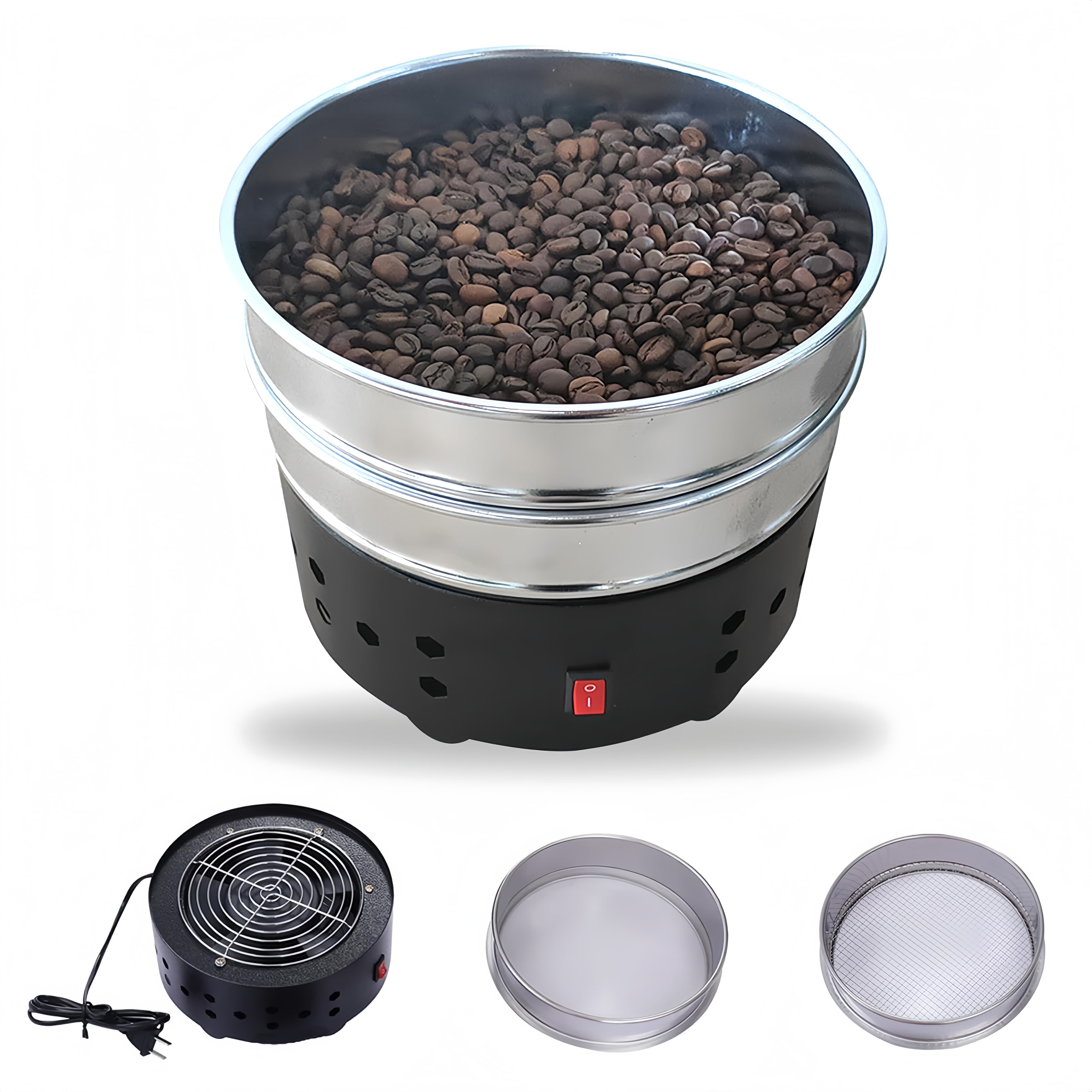 JIAWANSHUN コーヒー焙煎冷却機 コーヒー焙煎機 二重層クーラー コーヒー豆急冷機 業務用・家庭用 110V