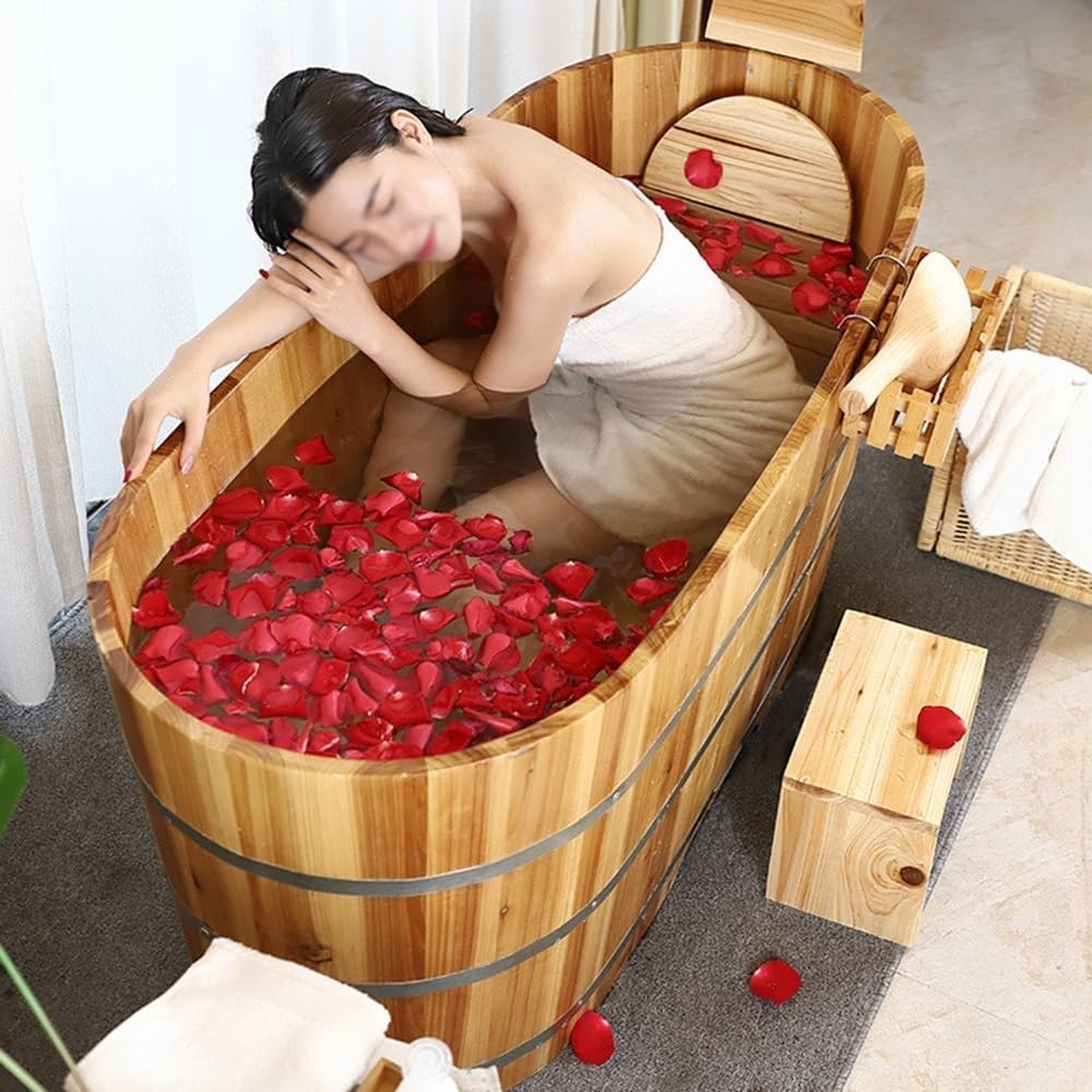 木製バスタブ 木製浴槽 大型 100~160cm 大人用 松木材 家庭用 実用品