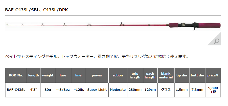 スミス ビーエリアファン（Ｂ‐ＡＲＥＡ ＦＡＮ） ＢＡＦ‐Ｃ４３ＳＬ／ＳＢＬ バスロッド : 4511474225739 : 釣具屋 セクター -  通販 - Yahoo!ショッピング