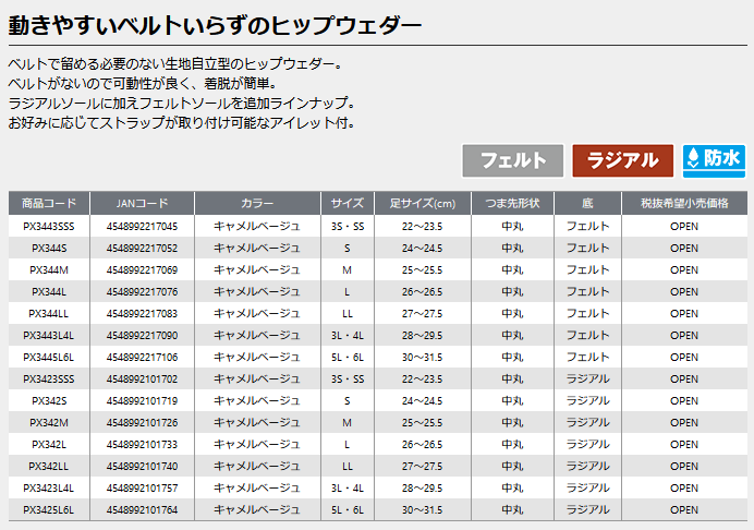 数量は多い プロックス PROX PX344 自立ヒップウェダー 動きやすいベルトいらず materialworldblog.com