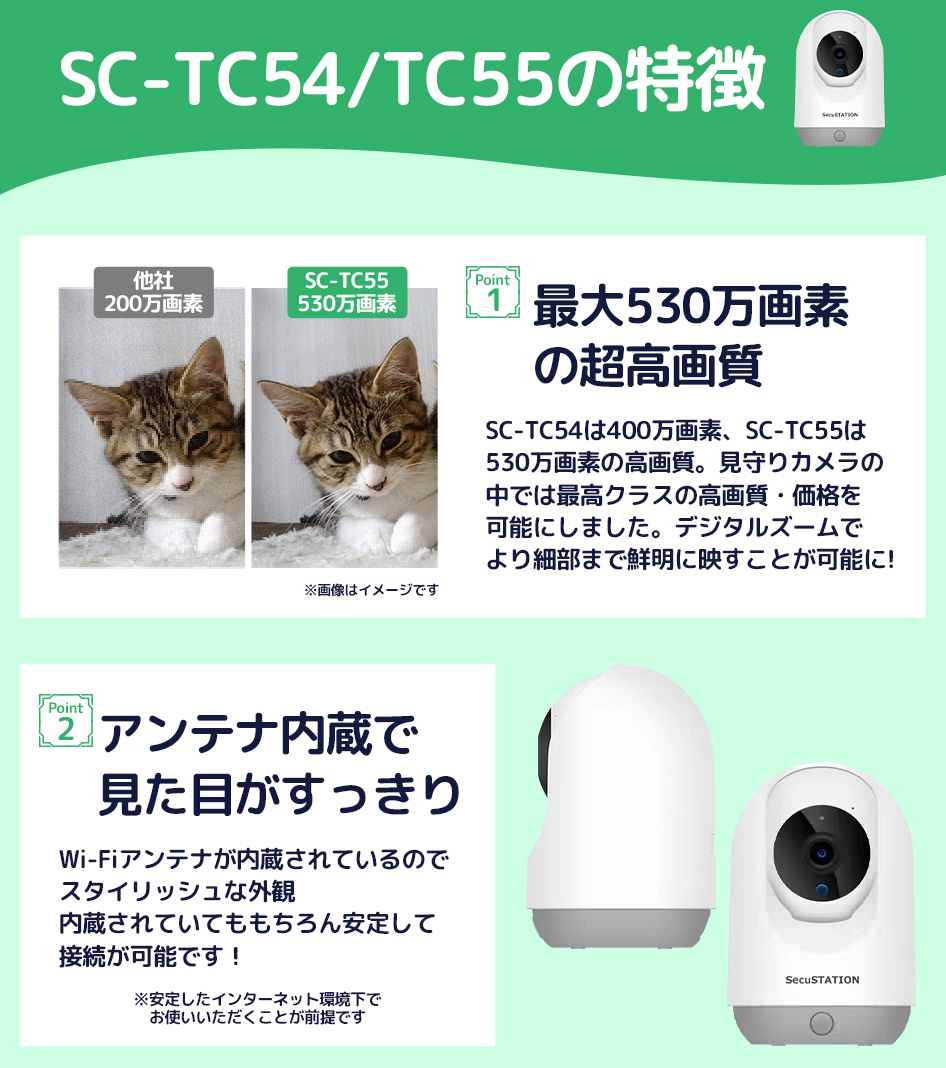 防犯カメラ 家庭用 ワイヤレス 見守りカメラ 小型カメラ TC55 :SC-LC52baby:防犯ステーション - 通販 - Yahoo!ショッピング