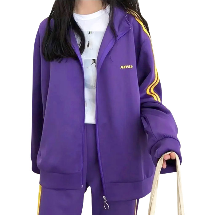  ジャージ セットアップ ブラック×パープル×ゴールド デサント製 セドールJAPAN ジャージ上下 レディース ジャージ 160 部屋着 ルーム