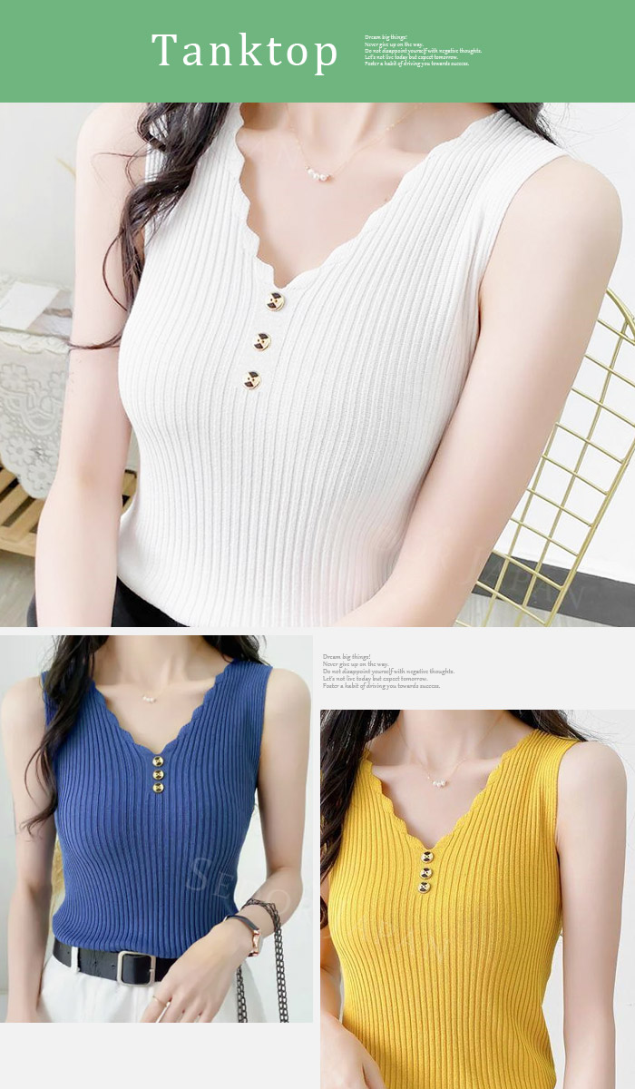 セドールJAPAN タンクトップ レディースtシャツ リブニットトップス