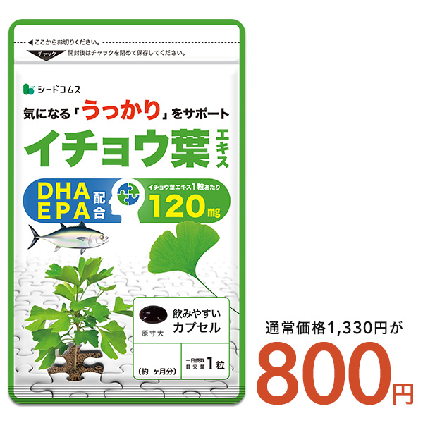 サプリ サプリメント イチョウ葉エキス 約1ヵ月分 DHA EPA フラボノイド配糖体24%以上 テルペンラクトン6%以上