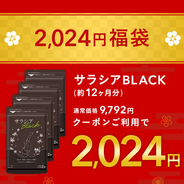 2024円福袋 炭 チャコール配合 サラシアブラック 約12ヵ月分 サプリ