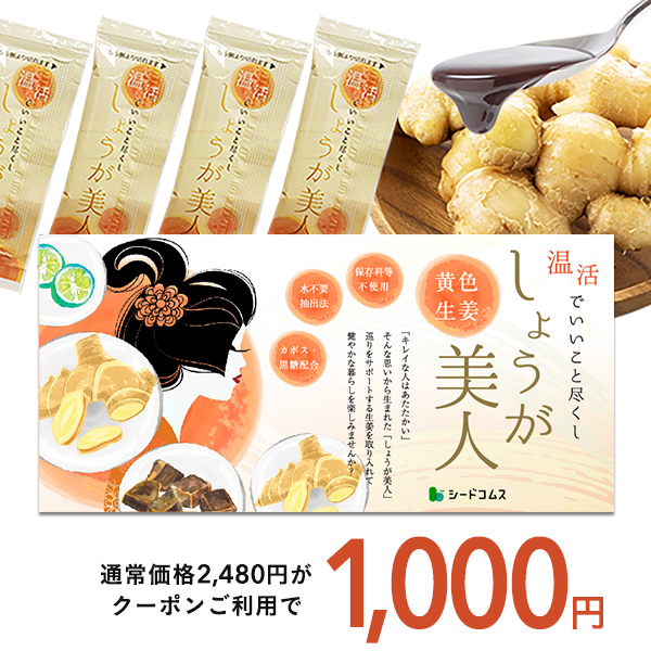 サプリ サプリメント 長崎県産しょうが使用 しょうが美人 ペースト状 1箱31包入り 化学調味料 着色料 保存料 香料 全て一切不使用 | seedcoms