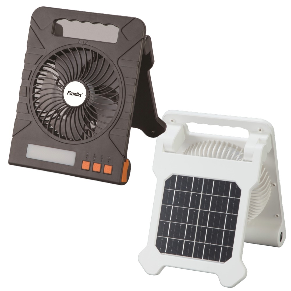 ファミラ 充電式ソーラーパワフルファン ソーラー充電式多機能扇風機 災害 停電 非常時 LEDライト モバイルバッテリー ファミラ 充電式ソーラーパワフルファン ソーラー充電式多機能扇風機