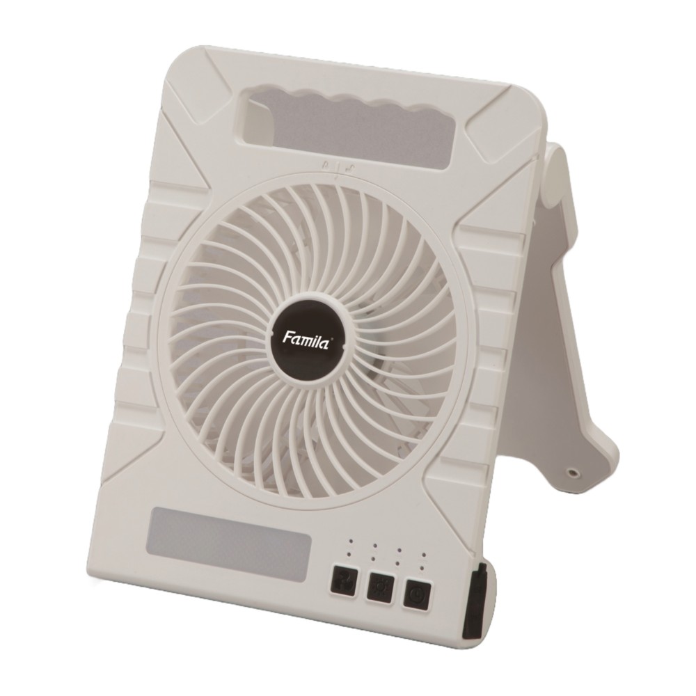 ファミラ 充電式ソーラーパワフルファン ソーラー充電式多機能扇風機