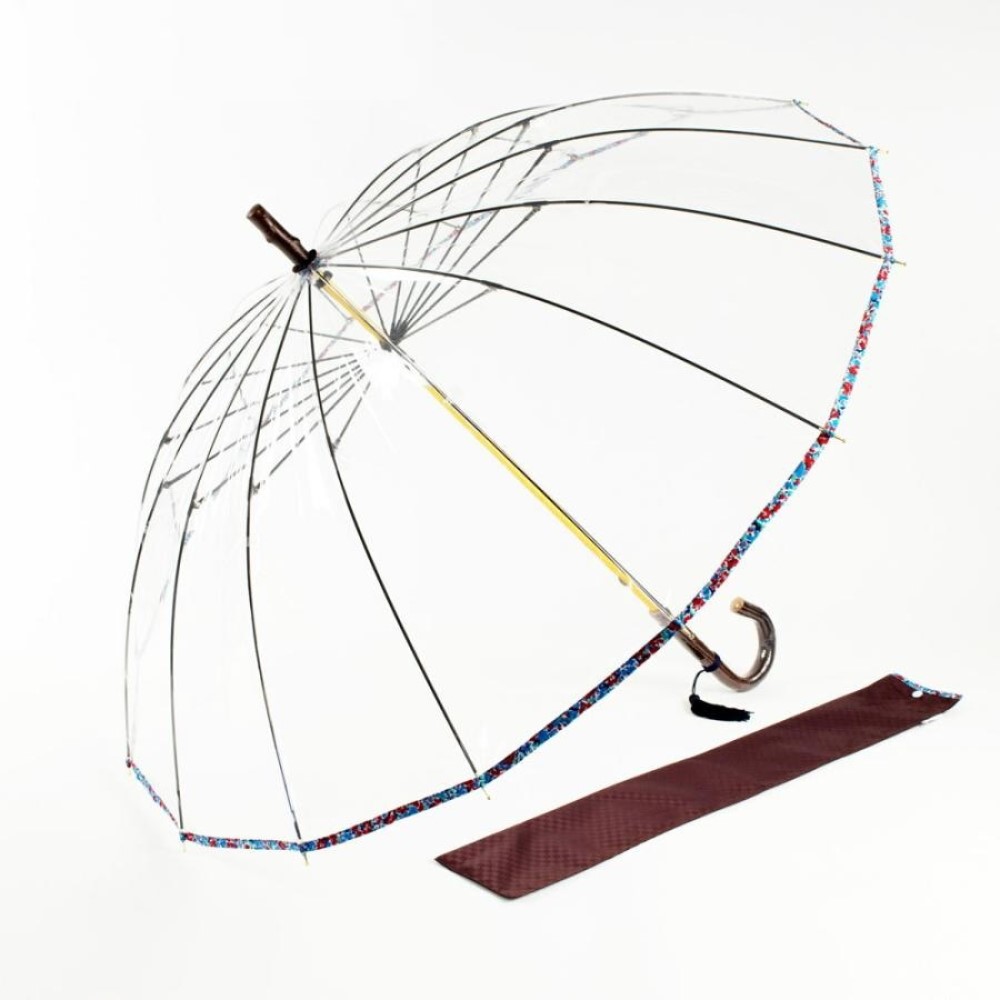 ホワイトローズ 十六夜桜 花かしげ レディース 高級ビニール傘 長傘 16本骨 手開き 正規品 ホワイトローズ 十六夜桜 花かしげ レディース 高級ビニール傘 長傘 16