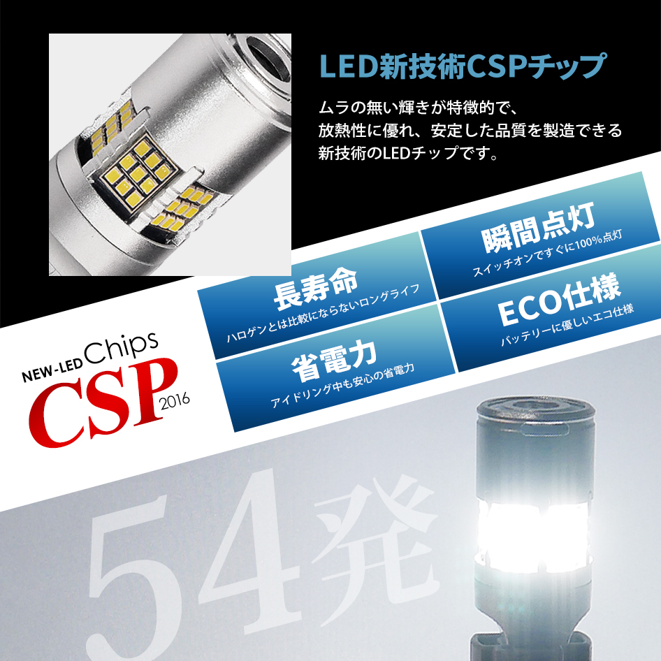 HONDA ゼスト H18.2〜H24.11 T20 LED 54連 冷却ファン搭載 バックランプ 爆光 左右合計3000lm SEEK Products 無極性 送料無料 |  | 04