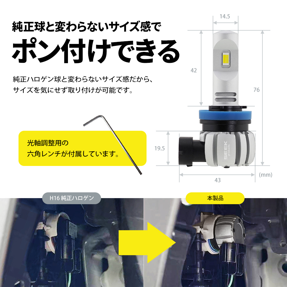 TOYOTA JPN TAXI H29.10〜 H16 LED フォグランプ バルブ 後付け