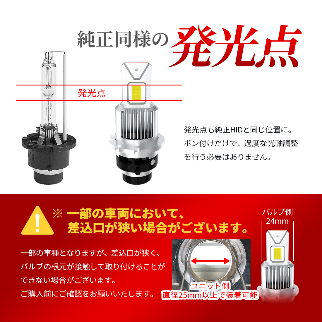 MITSUBISHI ミツビシ コルト プラス H17.11〜H24.8 LED バルブ D2S SEEK Products 純正交換HID車用 6000K CROTH 1年保証 送料無料｜seek｜05