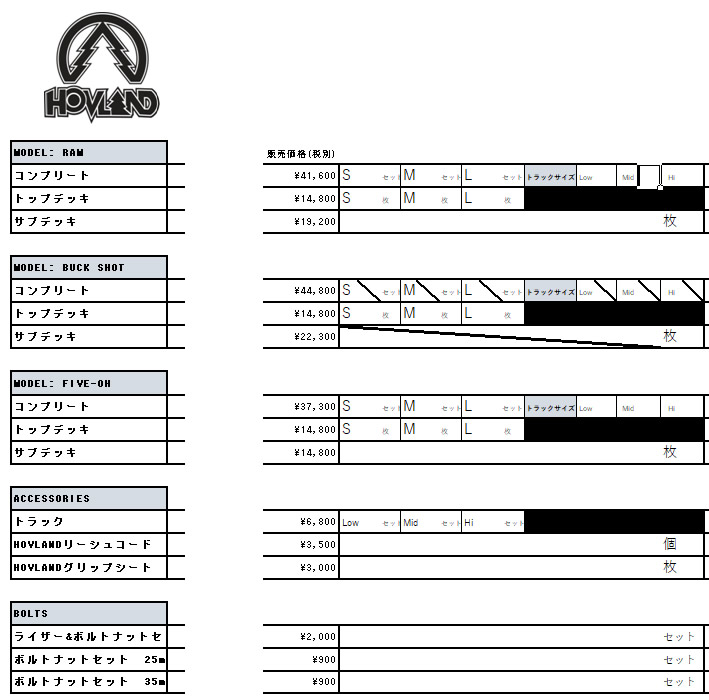 HOVLAND SNOWSKATE RAM 105CM BUCKSHOT DECK コラボCOMPLETE