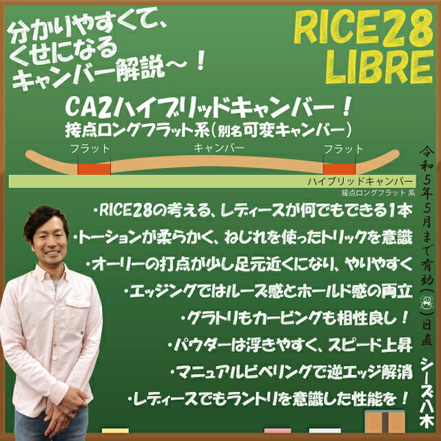 【新入荷】 【オリジナル解説】RICE28 LIBRE 142cm 2022-23 スノーボード ライス リブレ 【QGW1359625680】 (49088円)