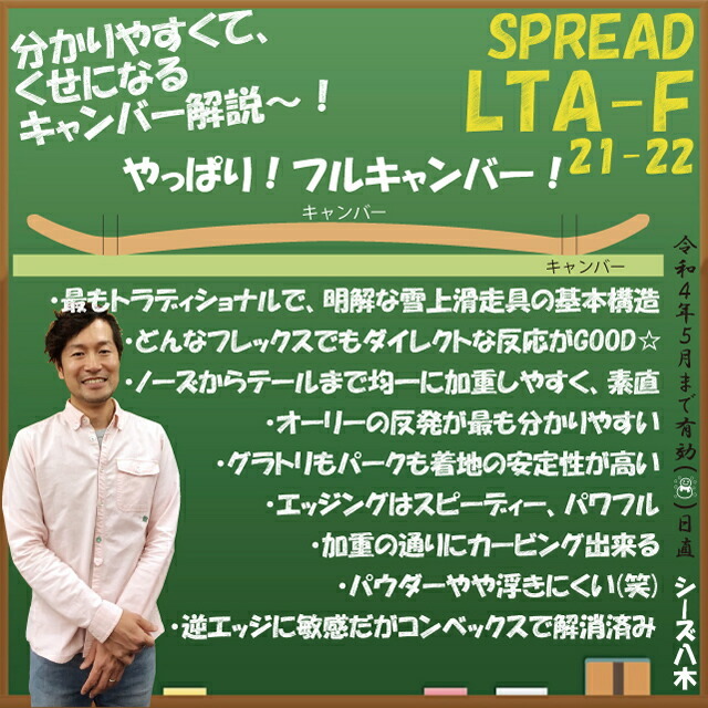 オリジナル解説】SPREAD LTA-F 148-151-153-156cm 2021-22モデル