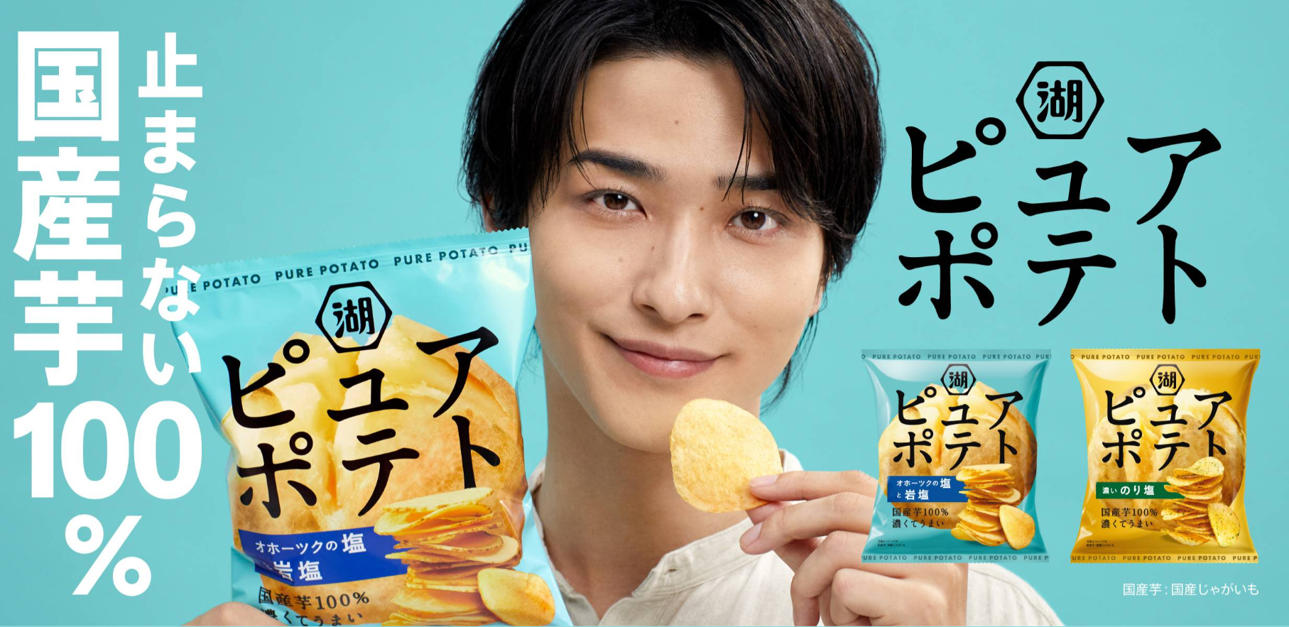 湖池屋 ピュアポテト 濃いのり塩 52g×12個×2セット ポテトチップ