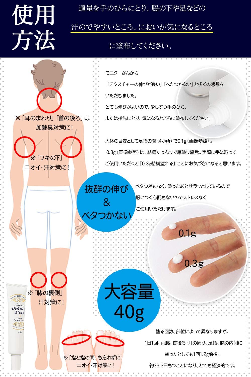 ワキガ専用】わきがクリーム 殺菌成分配合 デオドラント メンズ