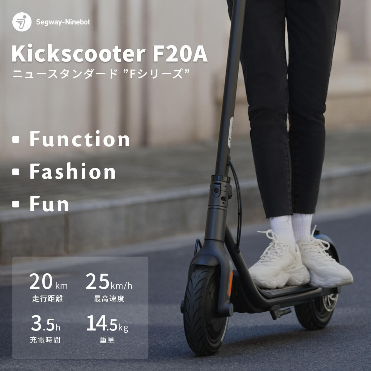 Segway-Ninebot Kickscooter F20A 航続20km 電動 キックスクーター