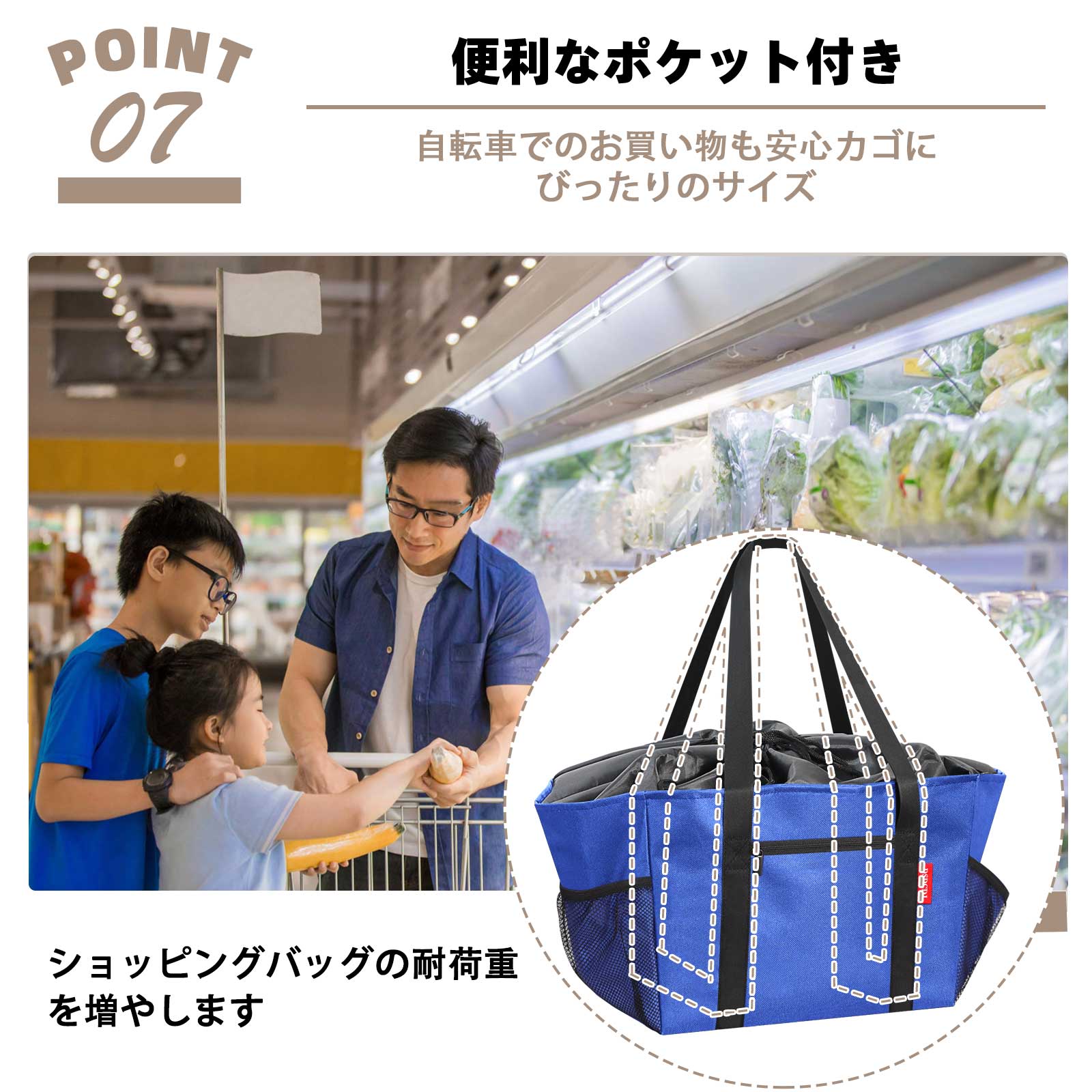DSDCDJ] エコバッグ 折りたたみ式 レジかごサイズ買い物バッグ