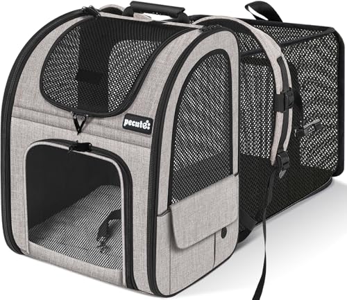 ペット キャリーバッグ 猫用 犬用 リュック メッシュ窓 通気性 拡張可能 2WAY ペットハウス ケージ 折り畳み お出かけ ドライブ 旅行 通院 防災 避難用_1