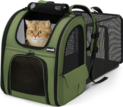 ペット キャリーバッグ 猫用 犬用 リュック メッシュ窓 通気性 拡張可能 2WAY ペットハウス ケージ 折り畳み お出かけ ドライブ 旅行 通院 防災 避難用_2