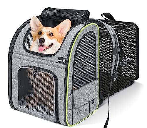 ペット キャリーバッグ 猫用 犬用 リュック メッシュ窓 通気性 拡張可能 2WAY ペットハウス ケージ 折り畳み お出かけ ドライブ 旅行 通院 防災 避難用_3