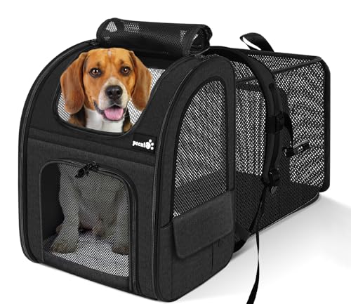 ペット キャリーバッグ 猫用 犬用 リュック メッシュ窓 通気性 拡張可能 2WAY ペットハウス ケージ 折り畳み お出かけ ドライブ 旅行 通院 防災 避難用_4