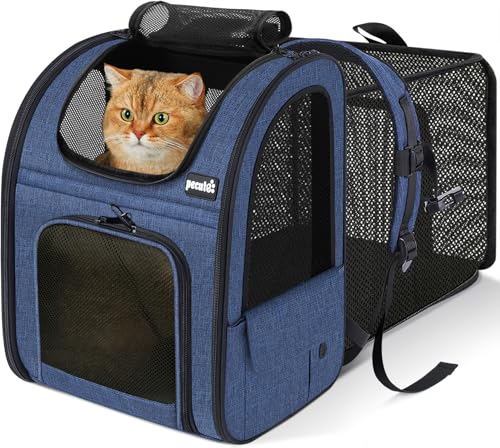 ペット キャリーバッグ 猫用 犬用 リュック メッシュ窓 通気性 拡張可能 2WAY ペットハウス ケージ 折り畳み お出かけ ドライブ 旅行 通院 防災 避難用_5