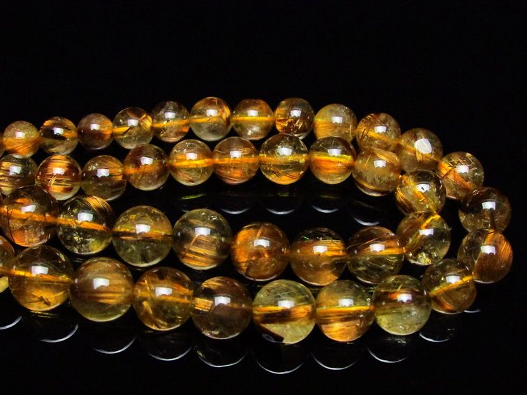 ゴールドタイチンルチル ネックレス 12mm [H213-31] 3枚目
