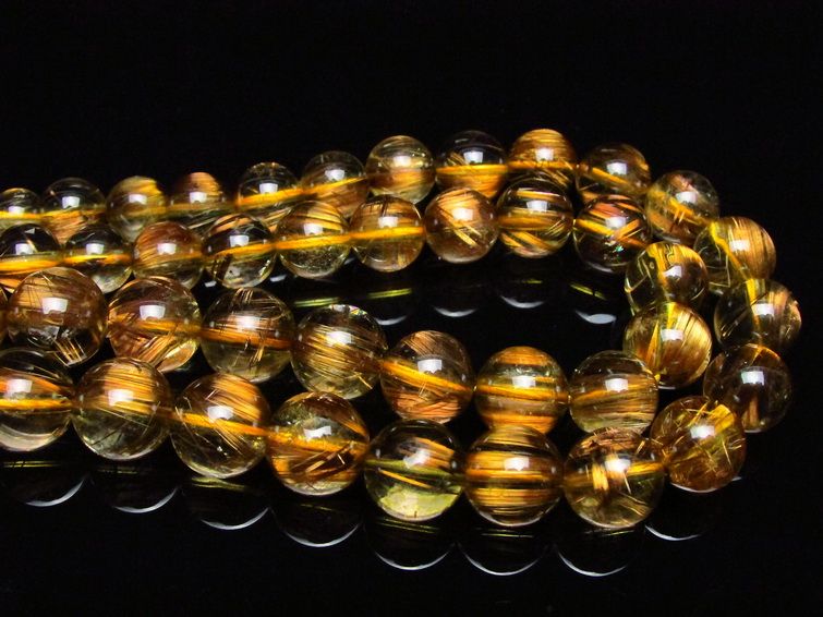 ゴールドタイチンルチル ネックレス 12mm [H213-40] 3枚目