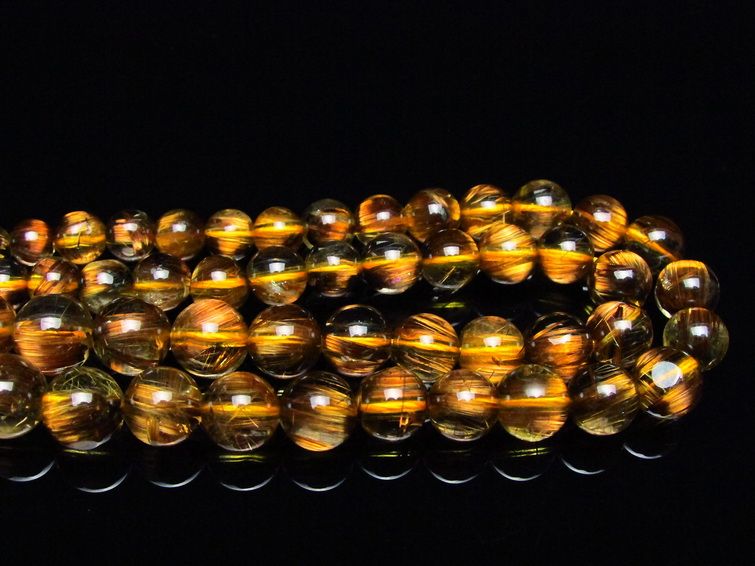 ゴールドタイチンルチル ネックレス 12mm [H213-41] 3枚目