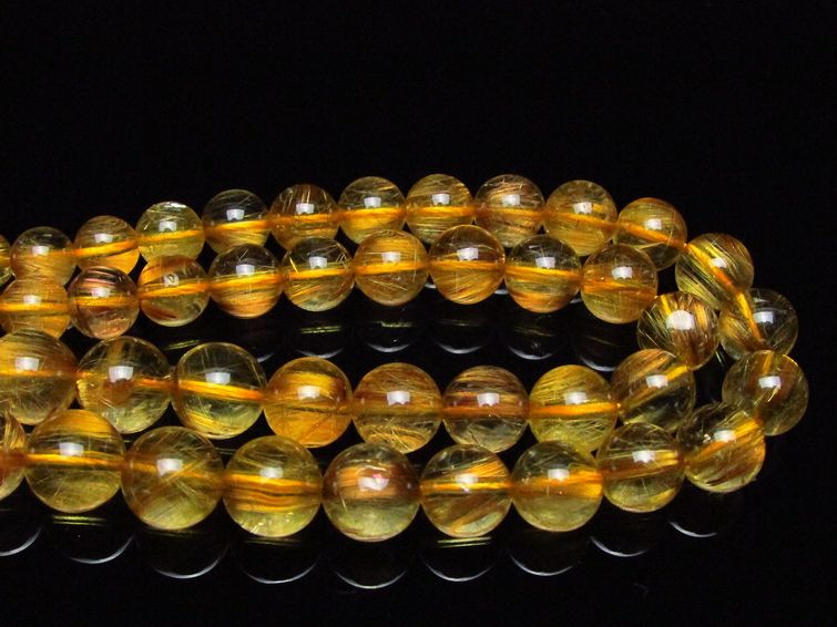 ゴールドタイチンルチル ネックレス 12mm [H213-45] 3枚目
