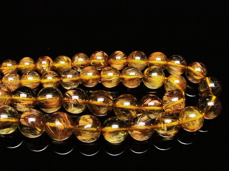 ゴールドタイチンルチル ネックレス 12mm [H213-6] 3枚目