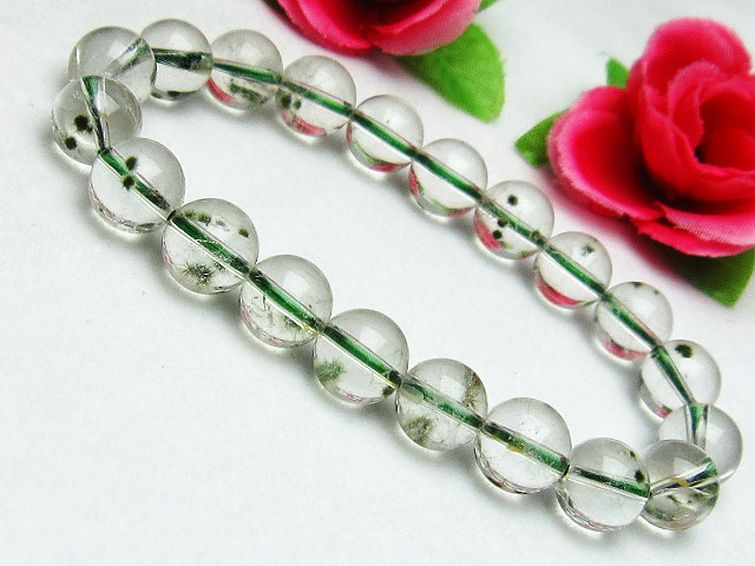 ホランダイト入り 水晶 ブレスレット 10mm [K1-2290] 1枚目