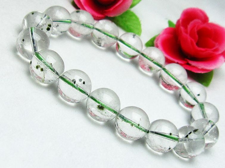 ホランダイト入り 水晶 ブレスレット 12mm [K1-2295] 1枚目