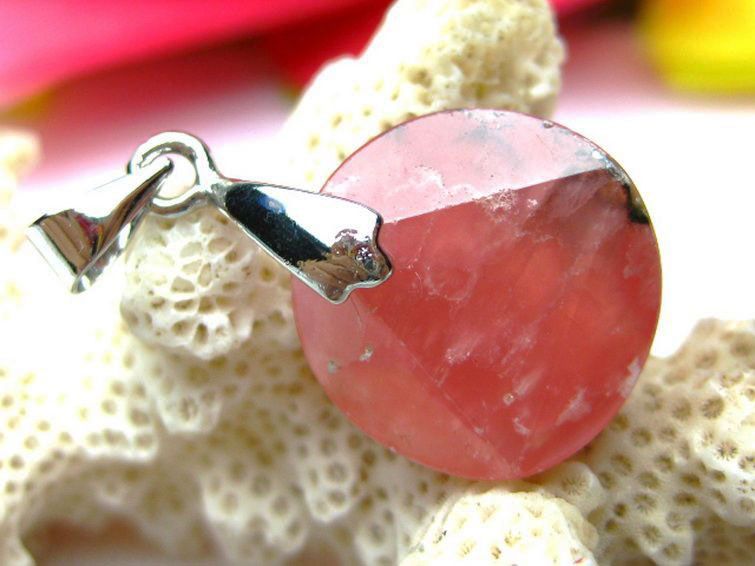 インカローズ ロードクロサイト 大衛星 ペンダント [K1-605] 2枚目