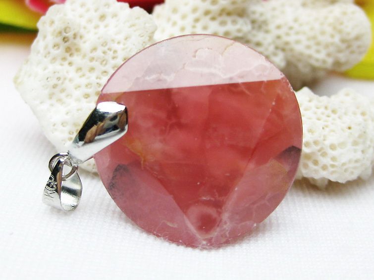 インカローズ ロードクロサイト 大衛星 ペンダント [K1-619] 2枚目