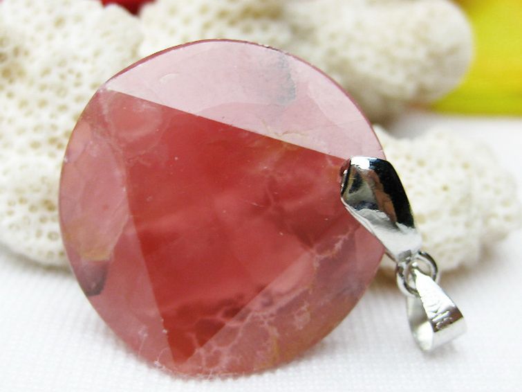 インカローズ ロードクロサイト 大衛星 ペンダント [K1-619] 3枚目