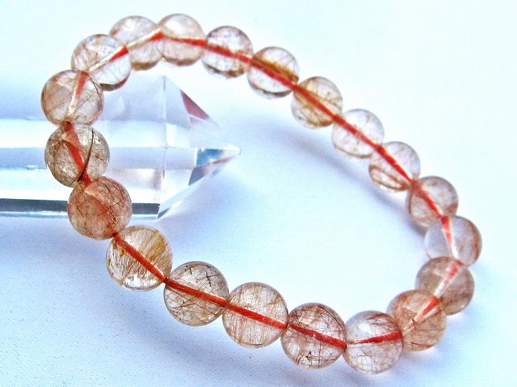 赤プラチナルチル ブレスレット 10mm [k106-16] 1枚目