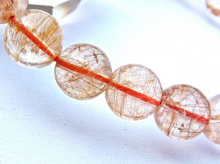 赤プラチナルチル ブレスレット 10mm [k106-16] 2枚目